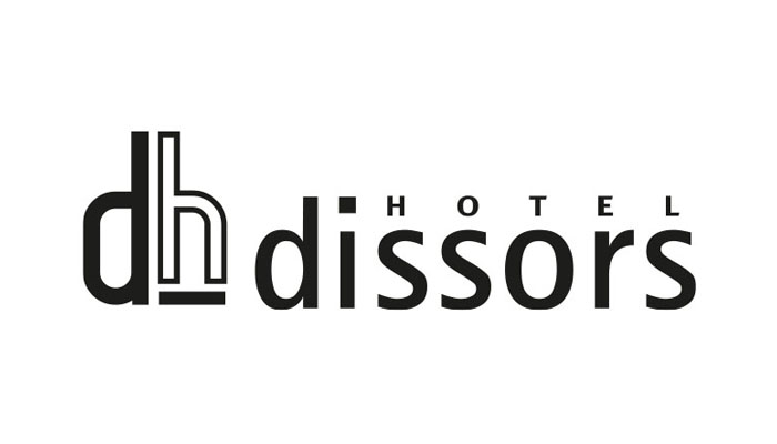 Logo de Hotel Dissors, hotel íntimo u hotel alojamiento – diseño gráfico e identidad visual